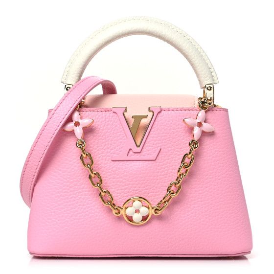 LOUIS VUITTON Taurillon Flower Chain Capucines Mini